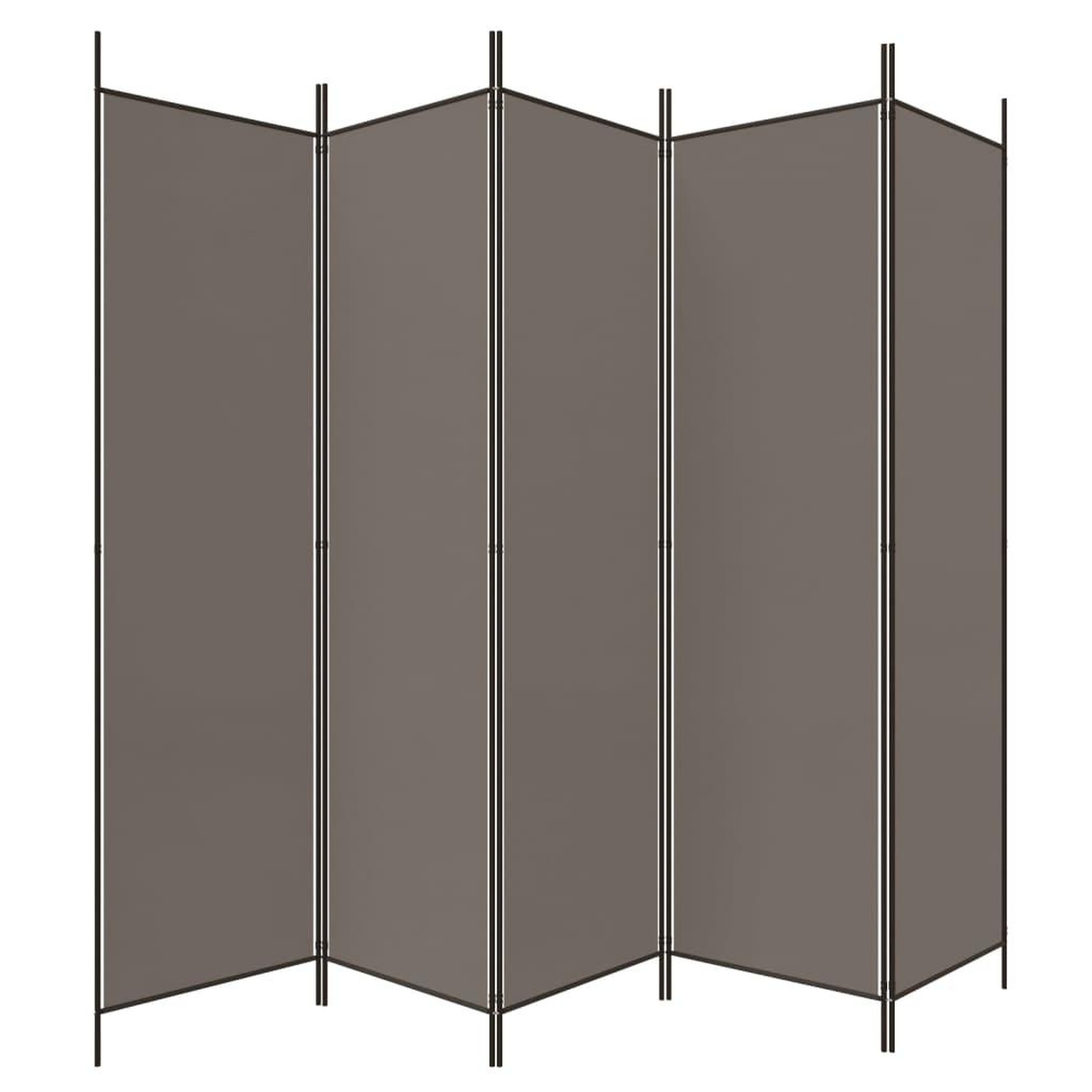 Voir la diapositive 5 : VIDAXL Cloison de separation 5 panneaux Anthracite 250x200 cm Tissu