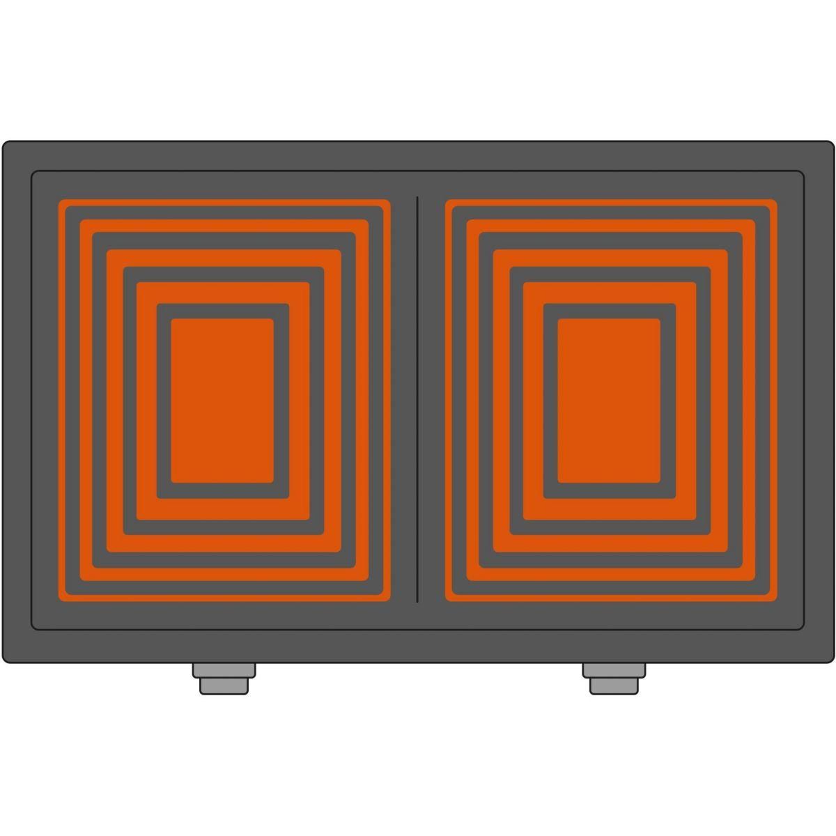 Riviera & Bar Plancha électrique QPL530 réversible à poser, 45.5x28.5 cm