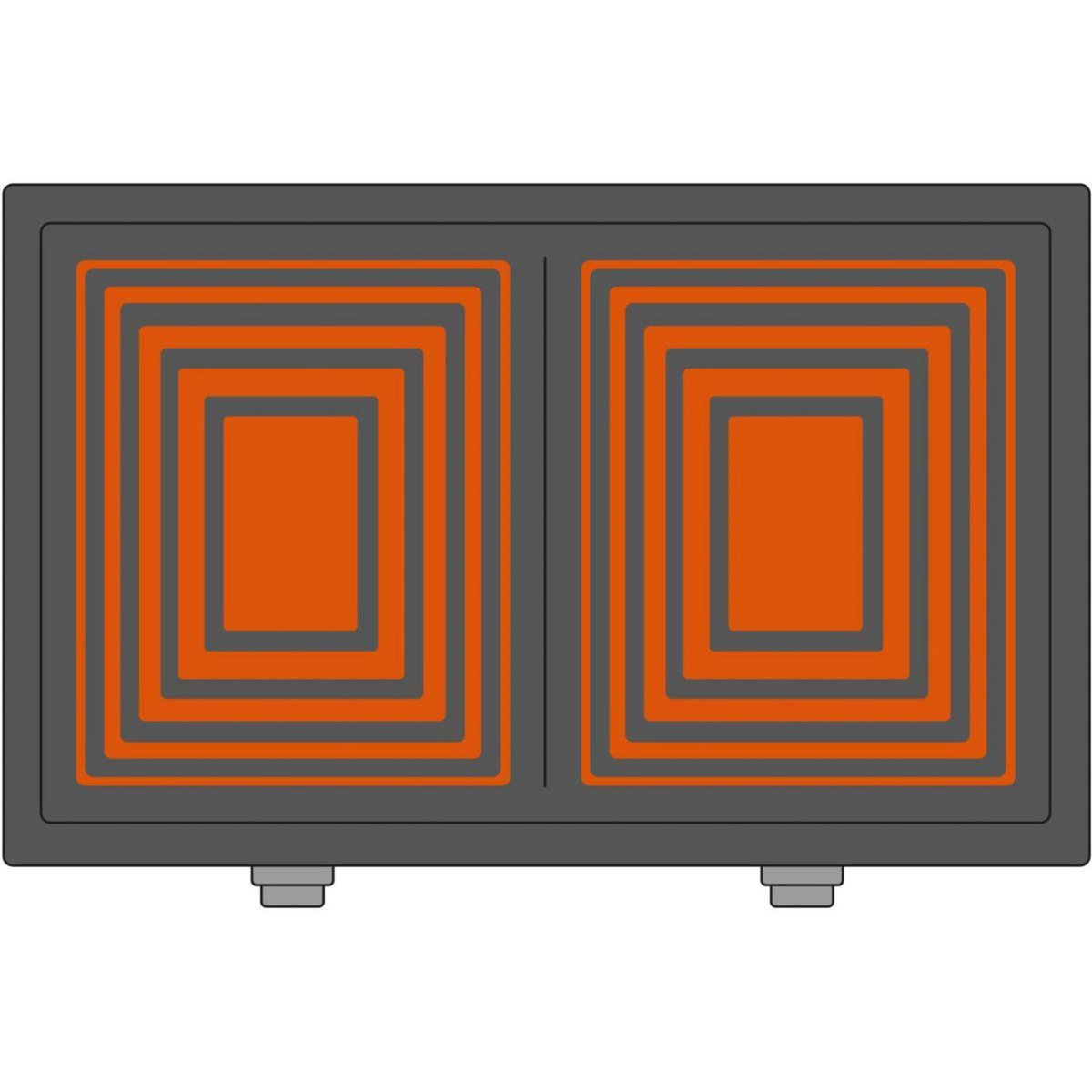 Riviera & Bar Plancha électrique QPL530 réversible à poser, 45.5x28.5 cm