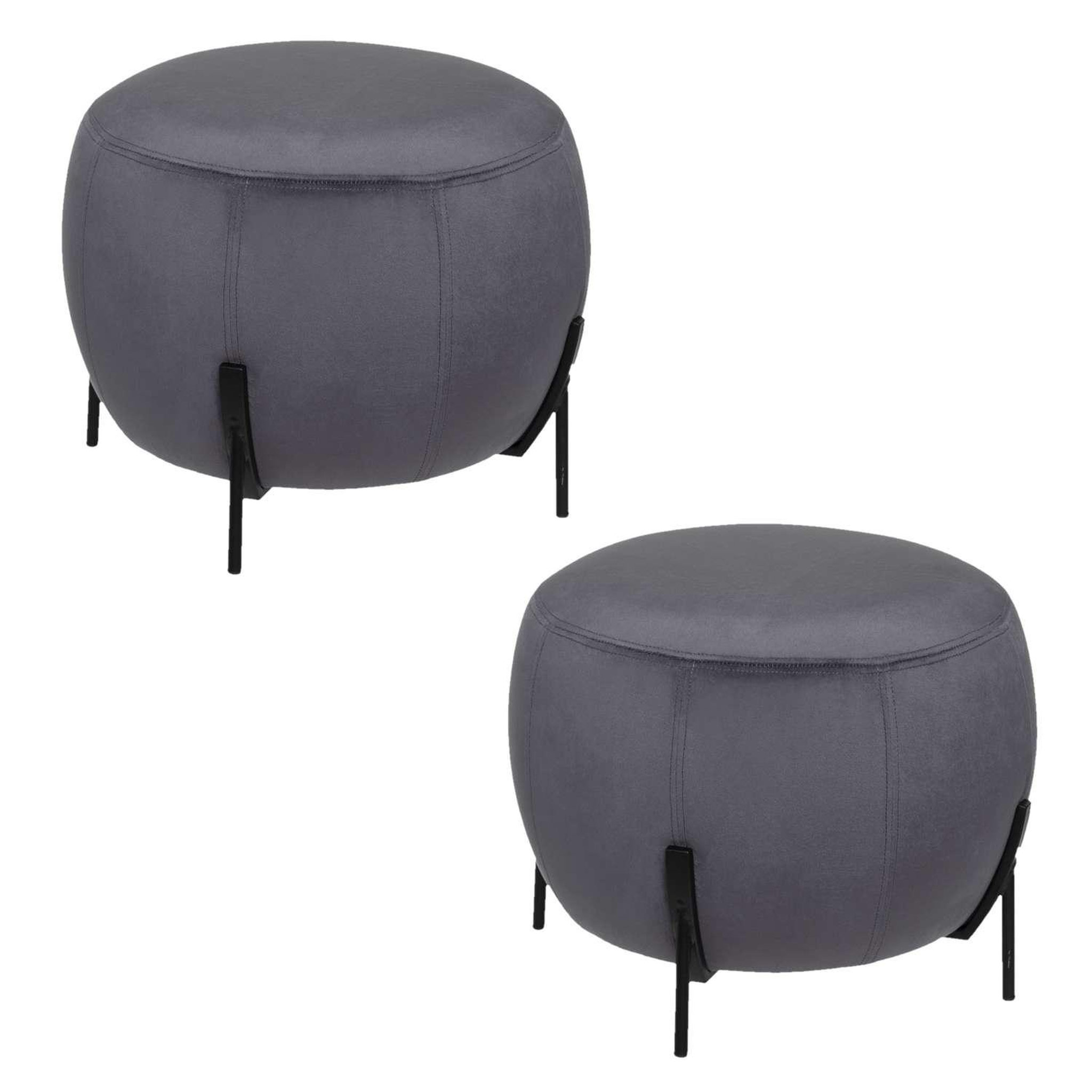 Voir la diapositive 1 : TOILINUX 2 Tabourets design velours Calabaza