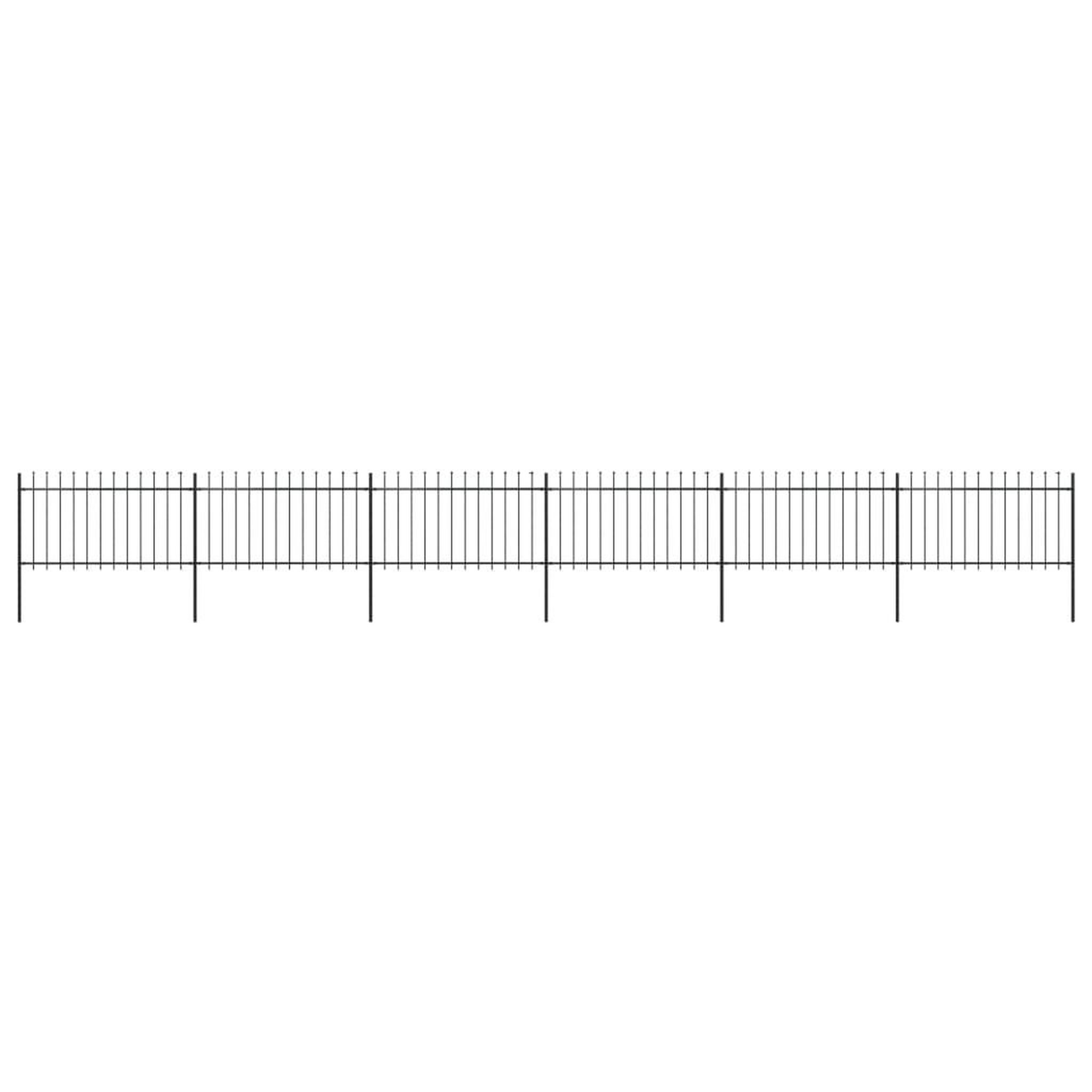 Voir la diapositive 1 : VIDAXL Cloture de jardin avec dessus en lance Acier 10,2 x 1 m Noir