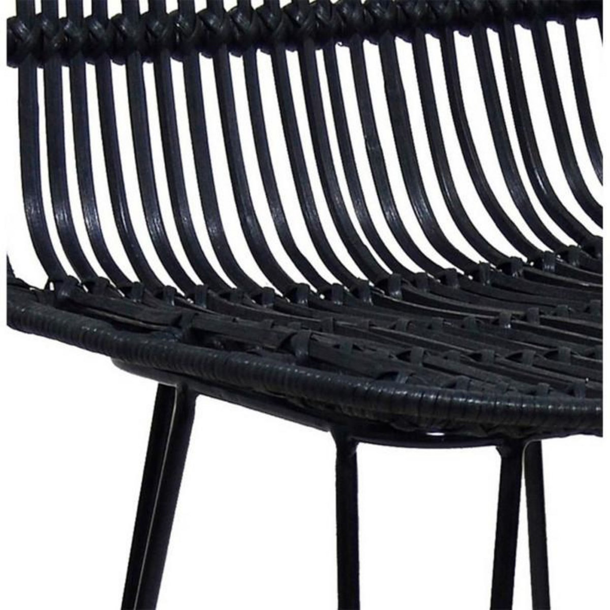 Paris Prix Tabouret de Bar Design en Rotin  Baloin  94cm Noir
