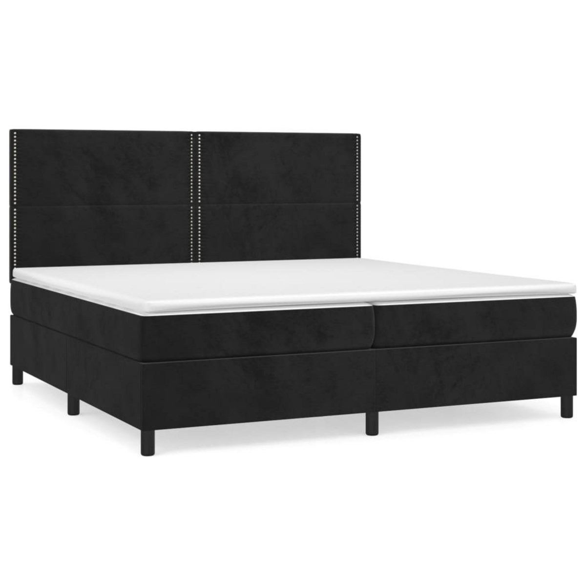 VIDAXL Sommier a lattes de lit et matelas Noir 200x200 cm Velours