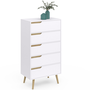 Voir la diapositive 1 : ID MARKET Chiffonnier 5 tiroirs HELSINKI 60 cm scandinave blanc commode semainier