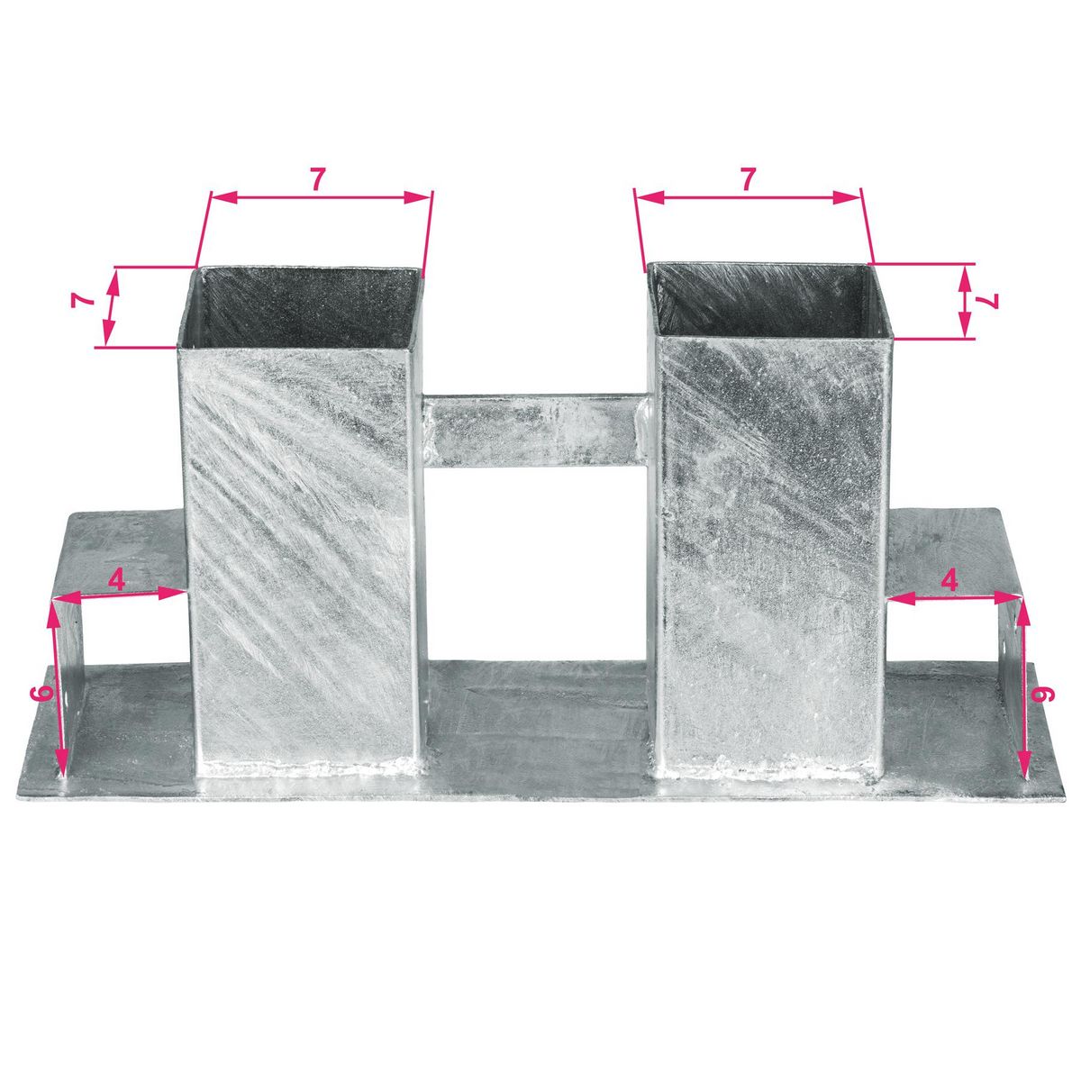 tectake Lot de 4 supports pour empiler le bois en acier galvanisé argent