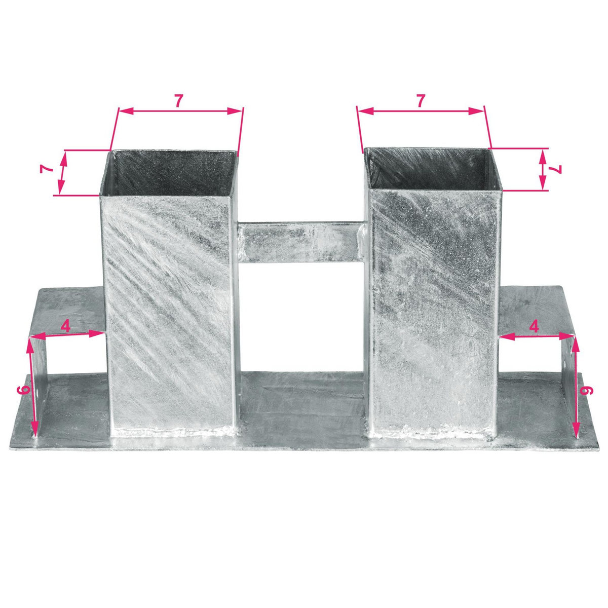 tectake Lot de 4 supports pour empiler le bois en acier galvanisé argent