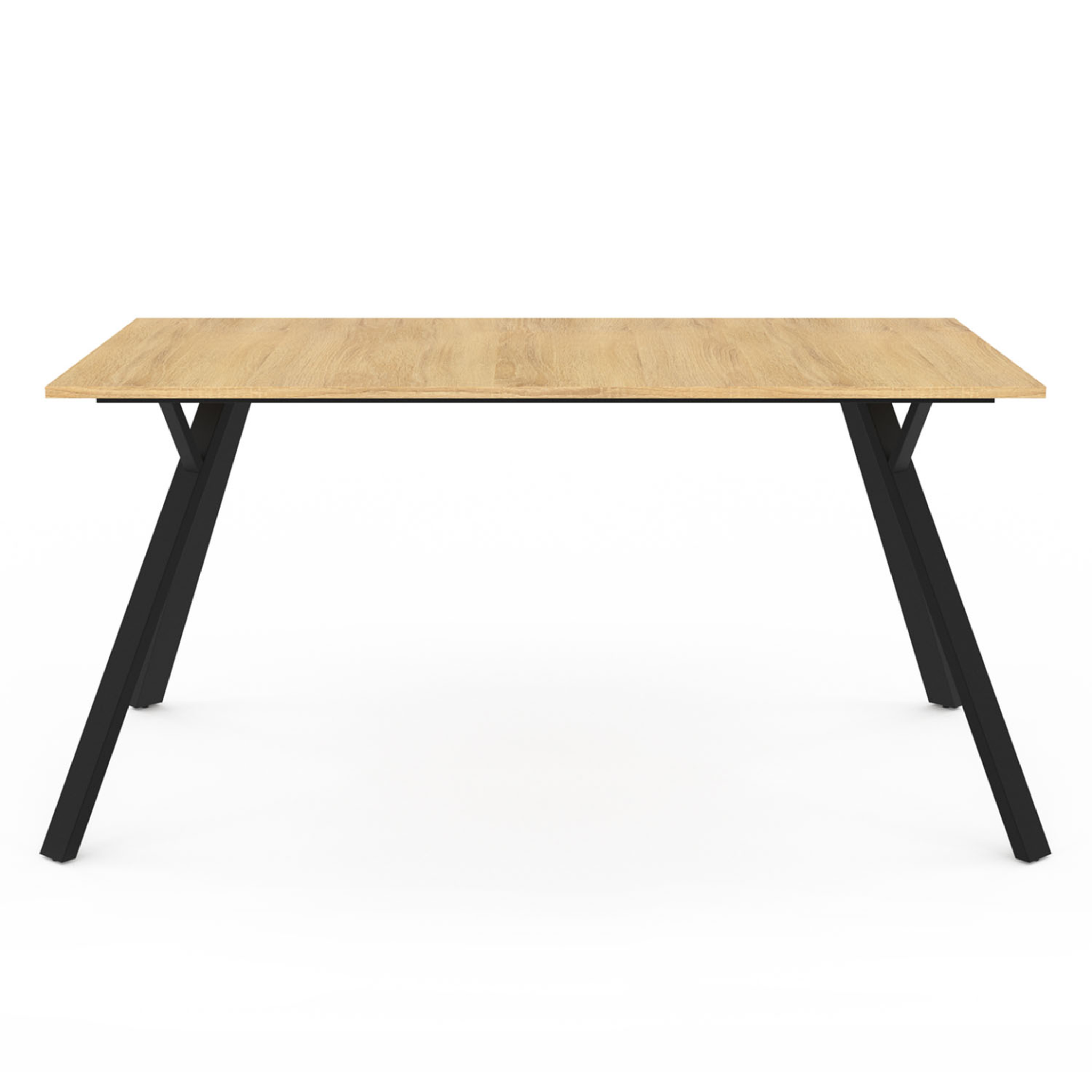 Voir la diapositive 3 : ID MARKET Table à manger rectangle yseult 8 personnes bois et noir design industriel 160 cm