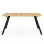 Voir la diapositive 3 : ID MARKET Table à manger rectangle YSEULT 8 personnes bois et noir design industriel 160 cm