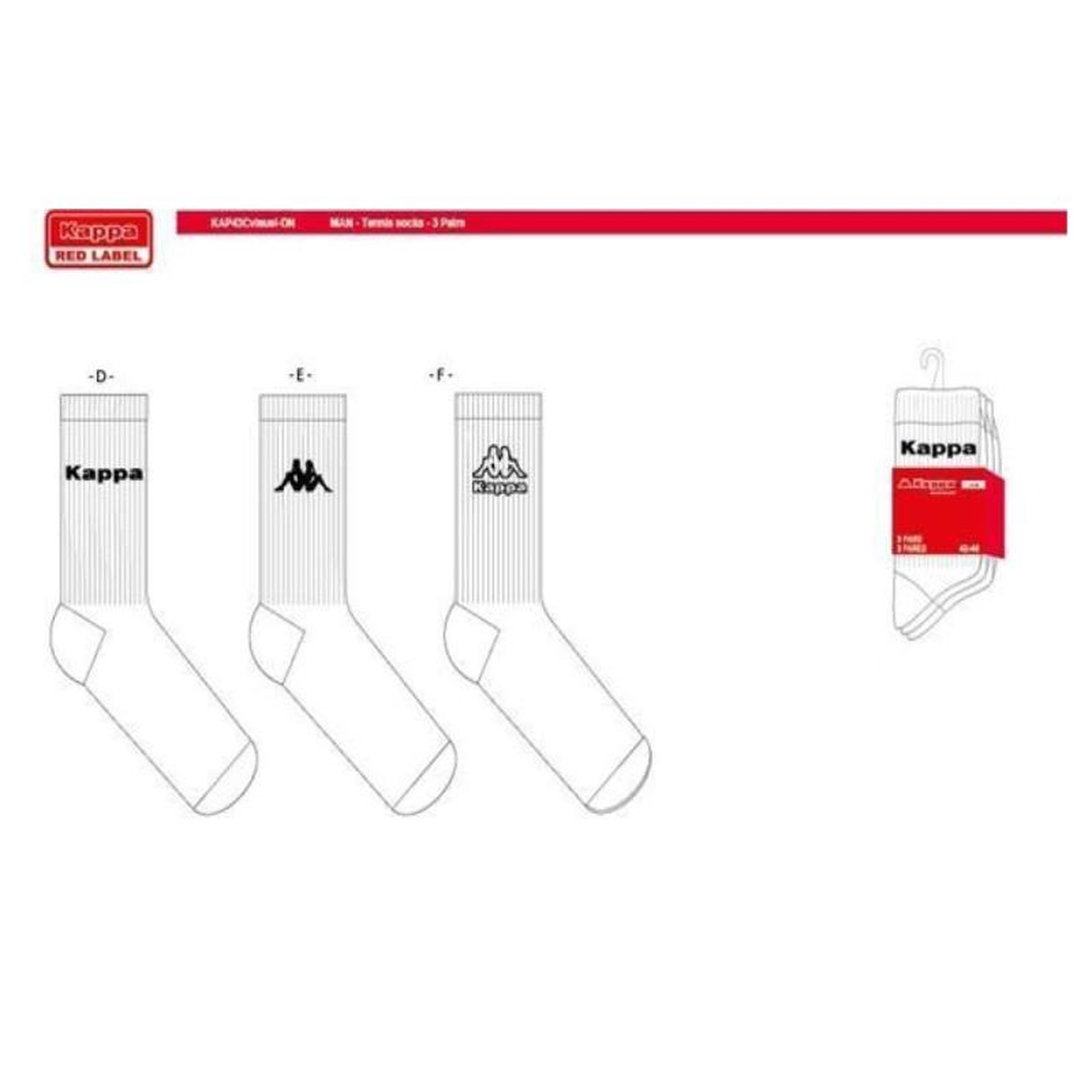 Voir la diapositive 4 : KAPPA Chaussettes Homme TENNIS KAPPA