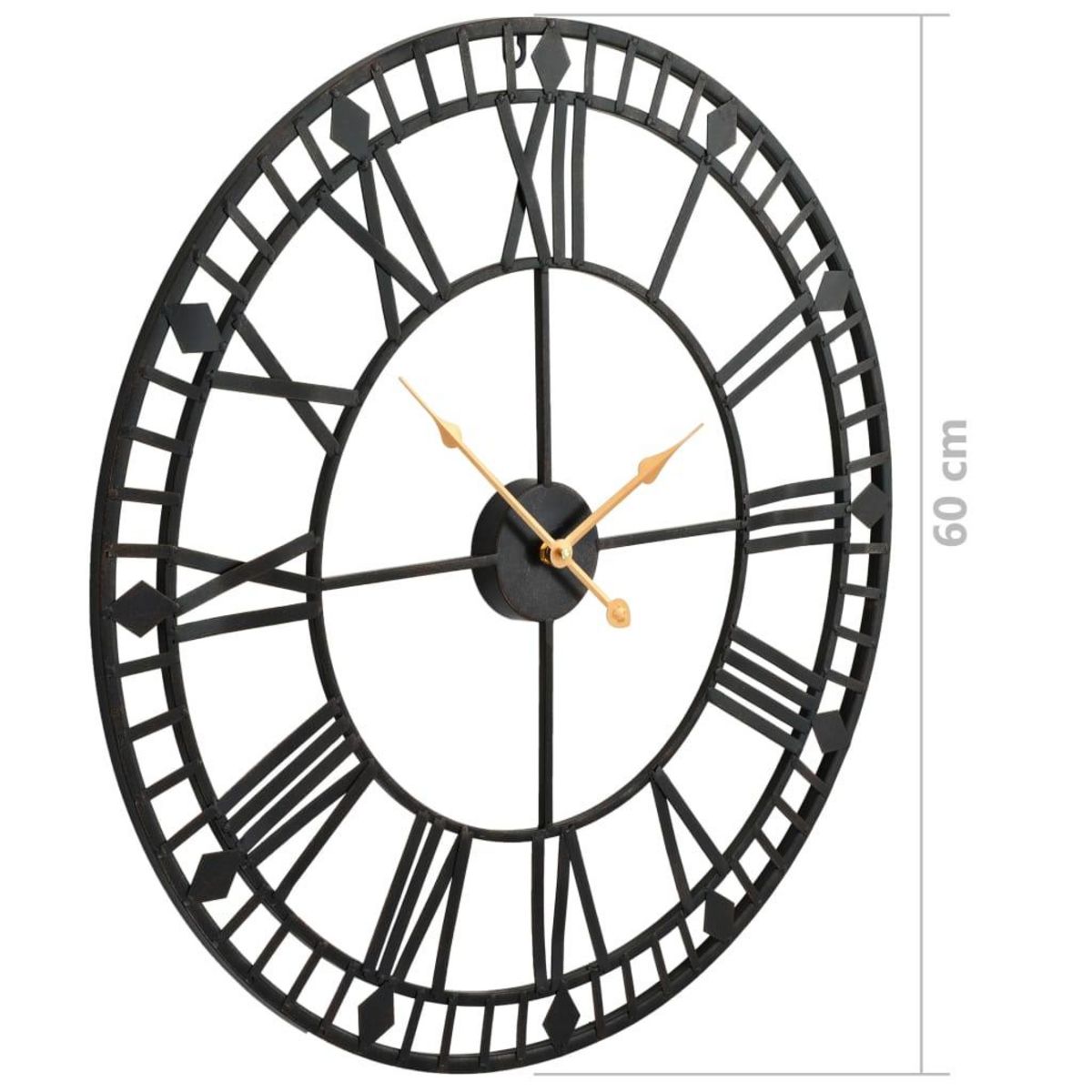 VIDAXL Horloge murale vintage avec mouvement a quartz Metal 60 cm XXL