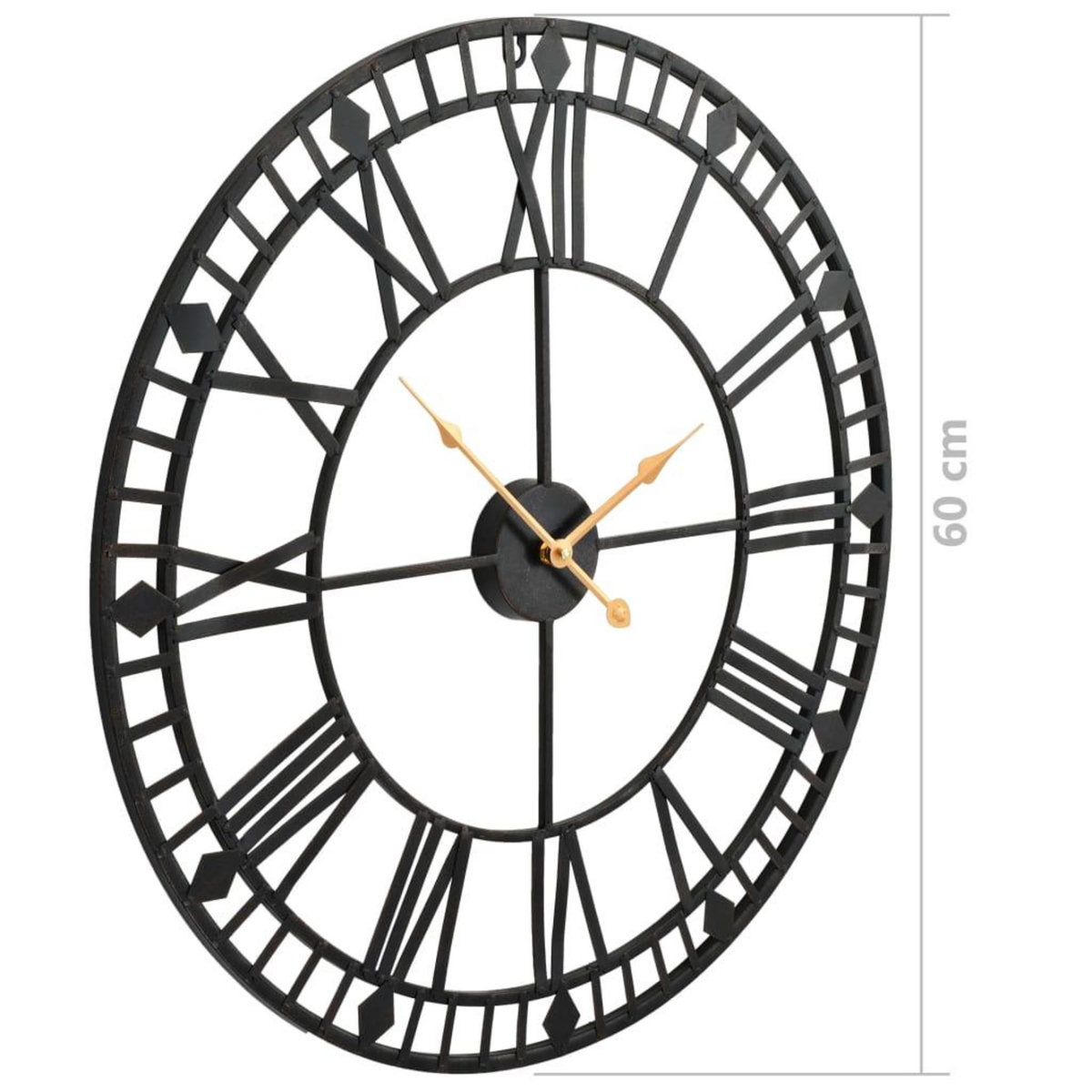 VIDAXL Horloge murale vintage avec mouvement a quartz Metal 60 cm XXL