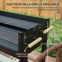 Voir la diapositive 5 : OUTSUNNY Barbecue à charbon sur pied double grille réglable 2 roues 2 étagères noir