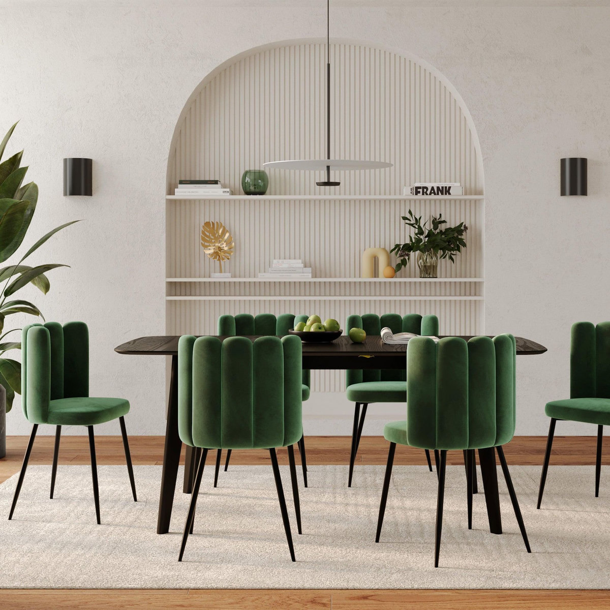 Rendez vous déco Lot de 2 chaises en velours noir et pieds en métal noir - Rosy