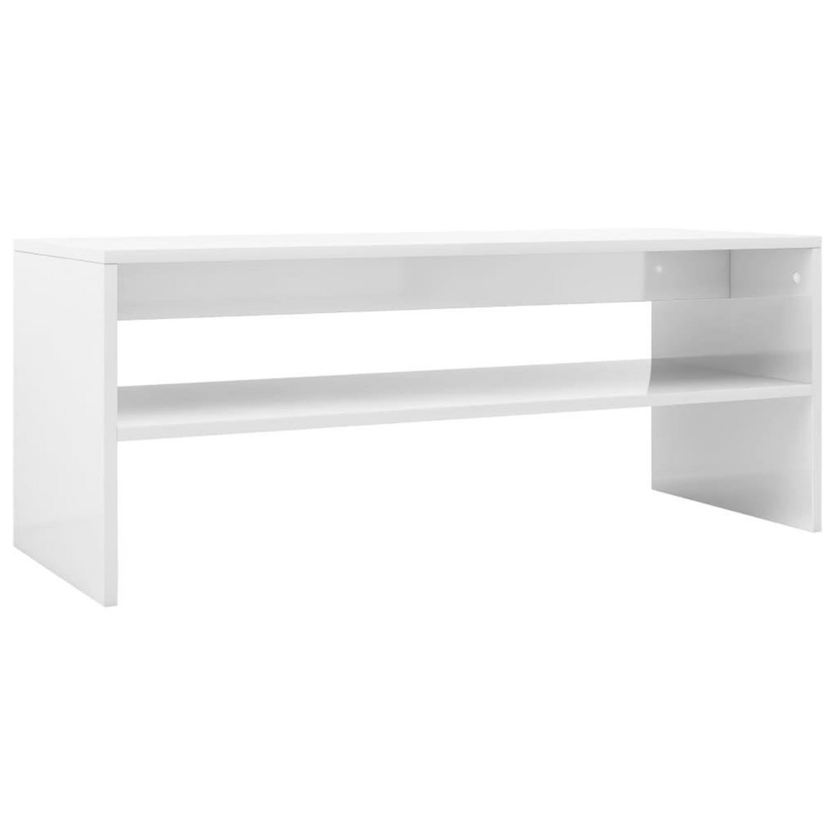 VIDAXL Table basse Blanc brillant 100x40x40 cm Bois d'ingenierie