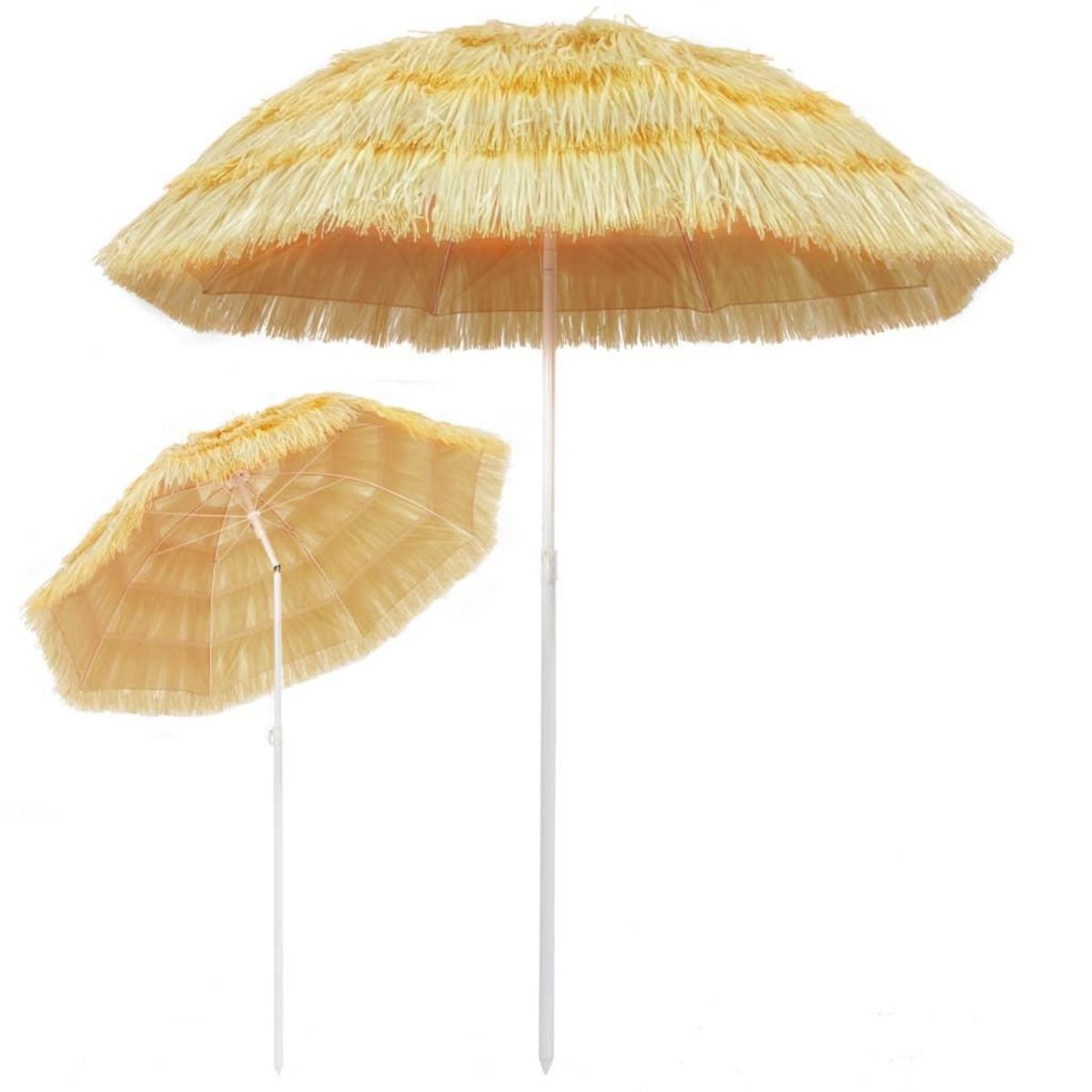 VIDAXL Parasol de plage Naturel 180 cm Style hawaïen