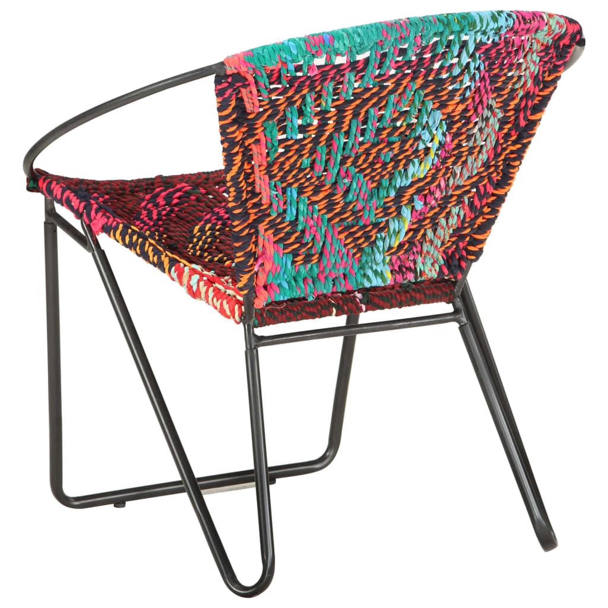Voir la diapositive 4 : VIDAXL Chaise ronde Chindi Multicolore Tissu
