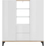 Voir la diapositive 1 : Buffet haut moderne 2 portes 2 tiroirs L120cm BARI
