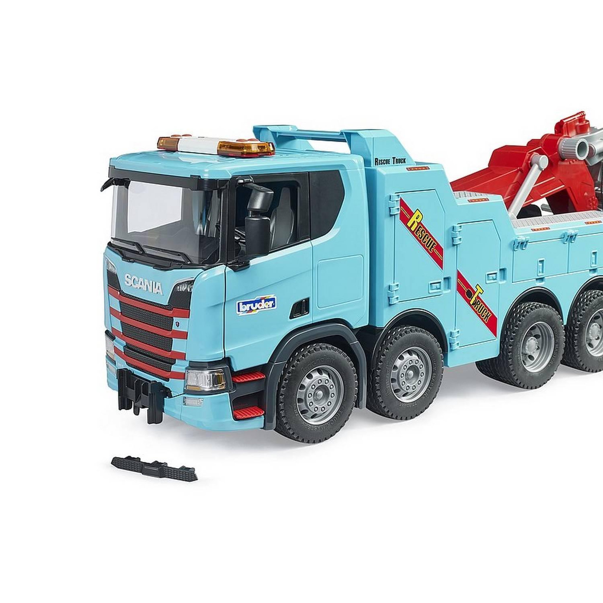 Voir la diapositive 3 : Bruder Camion de dépannage et de remorquage Scania Super 560R avec module son et lumière