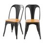 Voir la diapositive 1 : Rendez vous déco Lot de 2 chaises en métal noir et bois d'orme - Yoanna