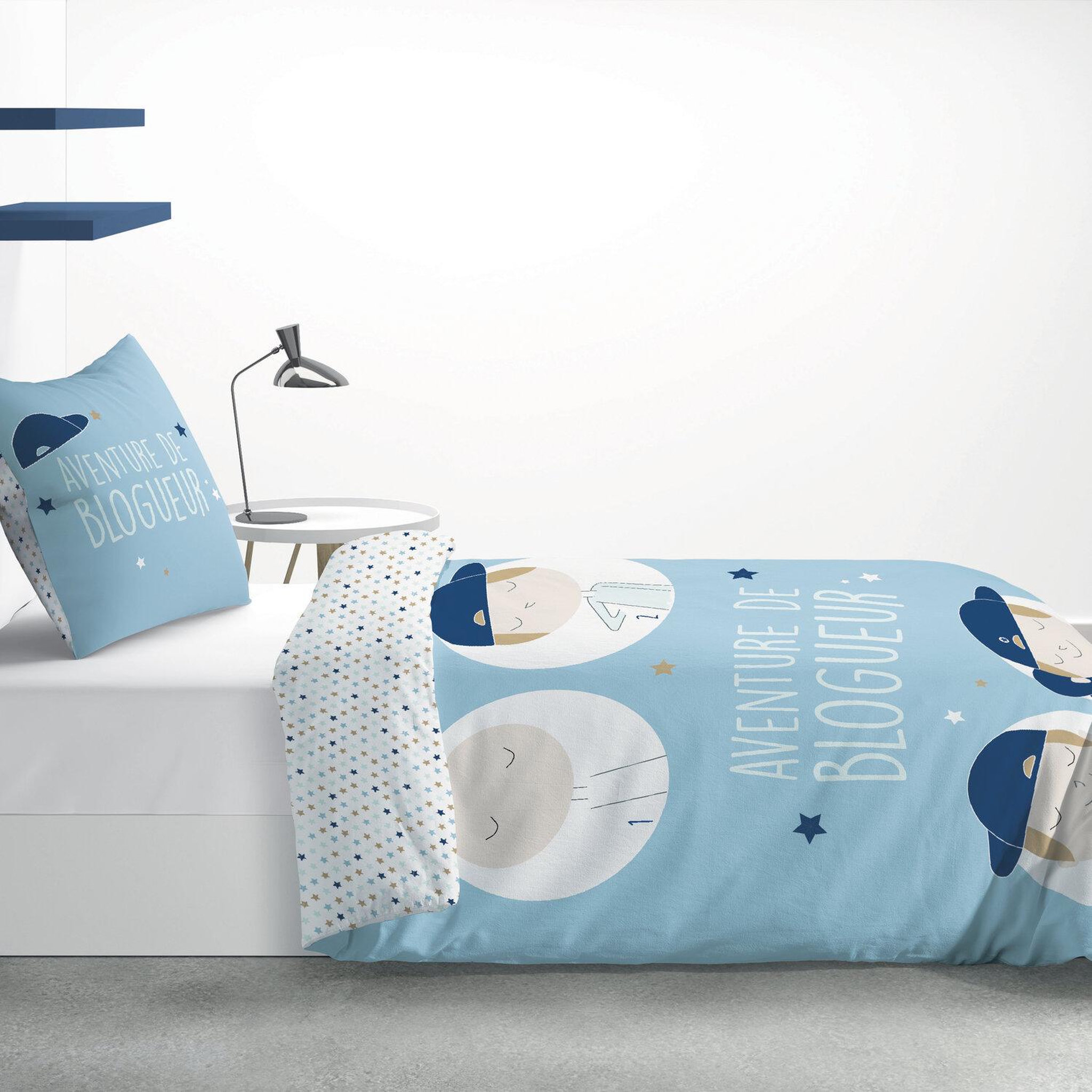 Voir la diapositive 2 : Les Ateliers du Linge Parure de couette 2pcs 140x200cm 100% coton 47 fils- blogueur