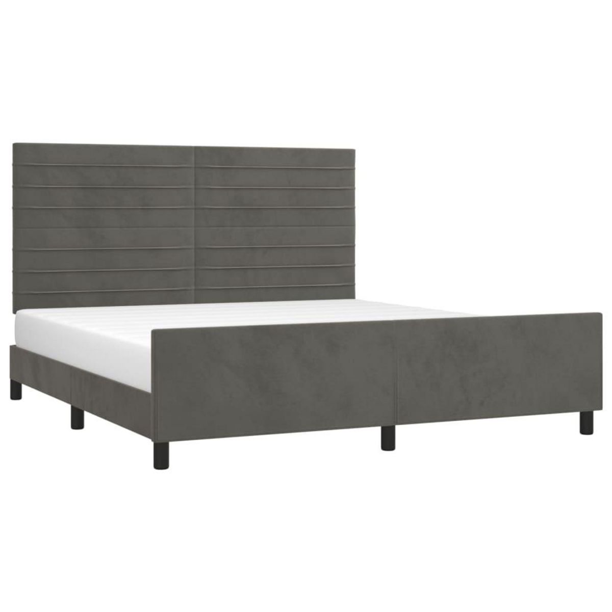 VIDAXL Cadre de lit sans matelas gris fonce 160x200 cm velours