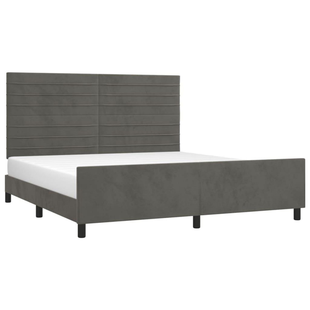 VIDAXL Cadre de lit sans matelas gris fonce 160x200 cm velours