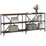 Voir la diapositive 3 : VIDAXL Table console chene marron 180x30x75 bois d'ingenierie et fer