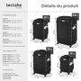 Voir la diapositive 6 : tectake Set de valises rigides 4 pièces en plastique ABS robuste, pèse-bagages et une étiquette de valise incluses noir