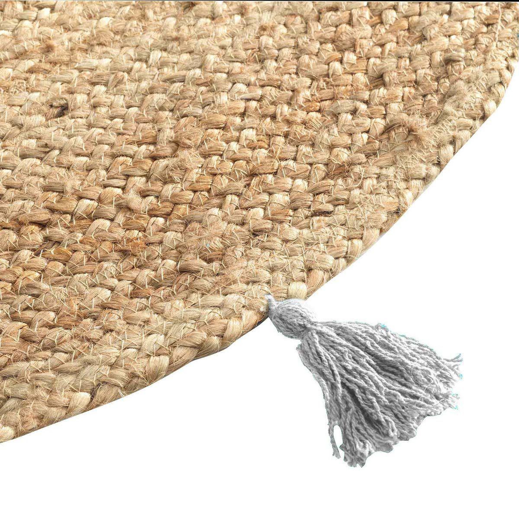 Voir la diapositive 3 : Douceur d'Intérieur Tapis rond déco en jute  shira  120cm blanc