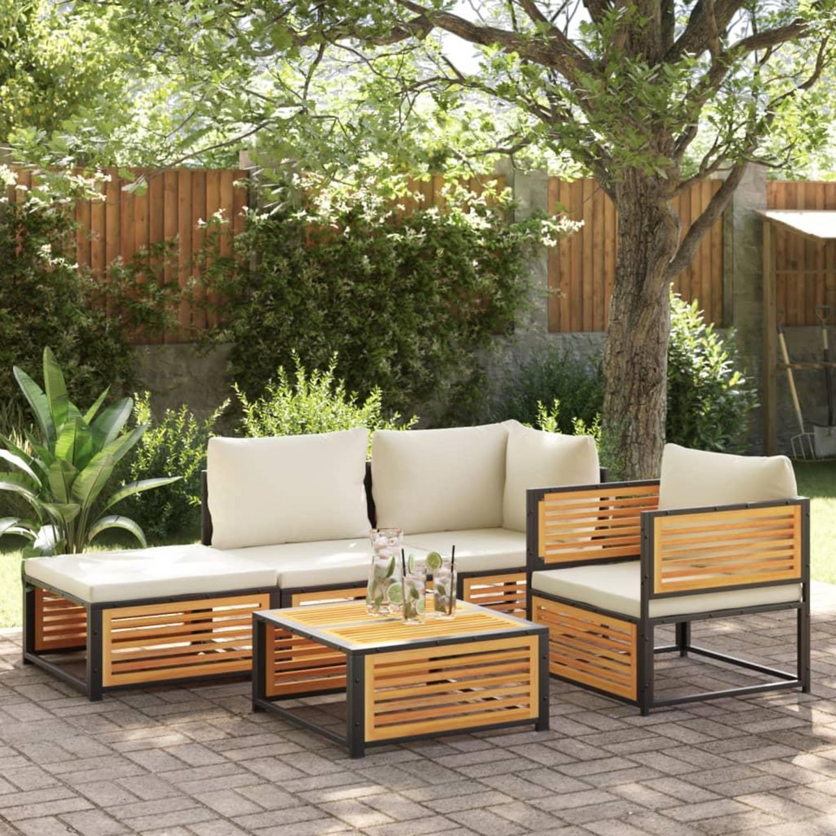 VIDAXL Chaise de jardin avec coussins bois massif d'acacia