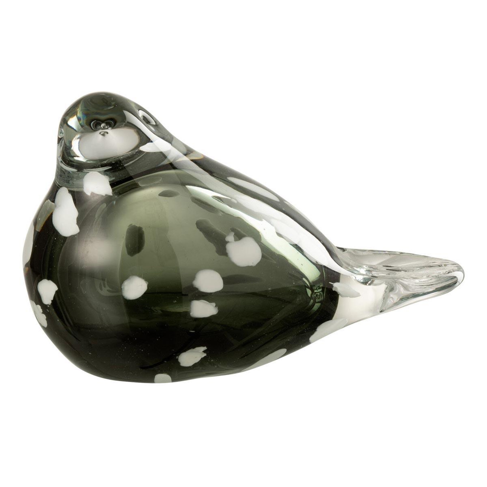 J-LINE Statuette oiseau en verre  gavin  13cm noir
