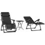 Voir la diapositive 5 : OUTSUNNY Lot de 2 chaises longues pliables inclinables zéro gravité avec table d'appoint métal textilène noir