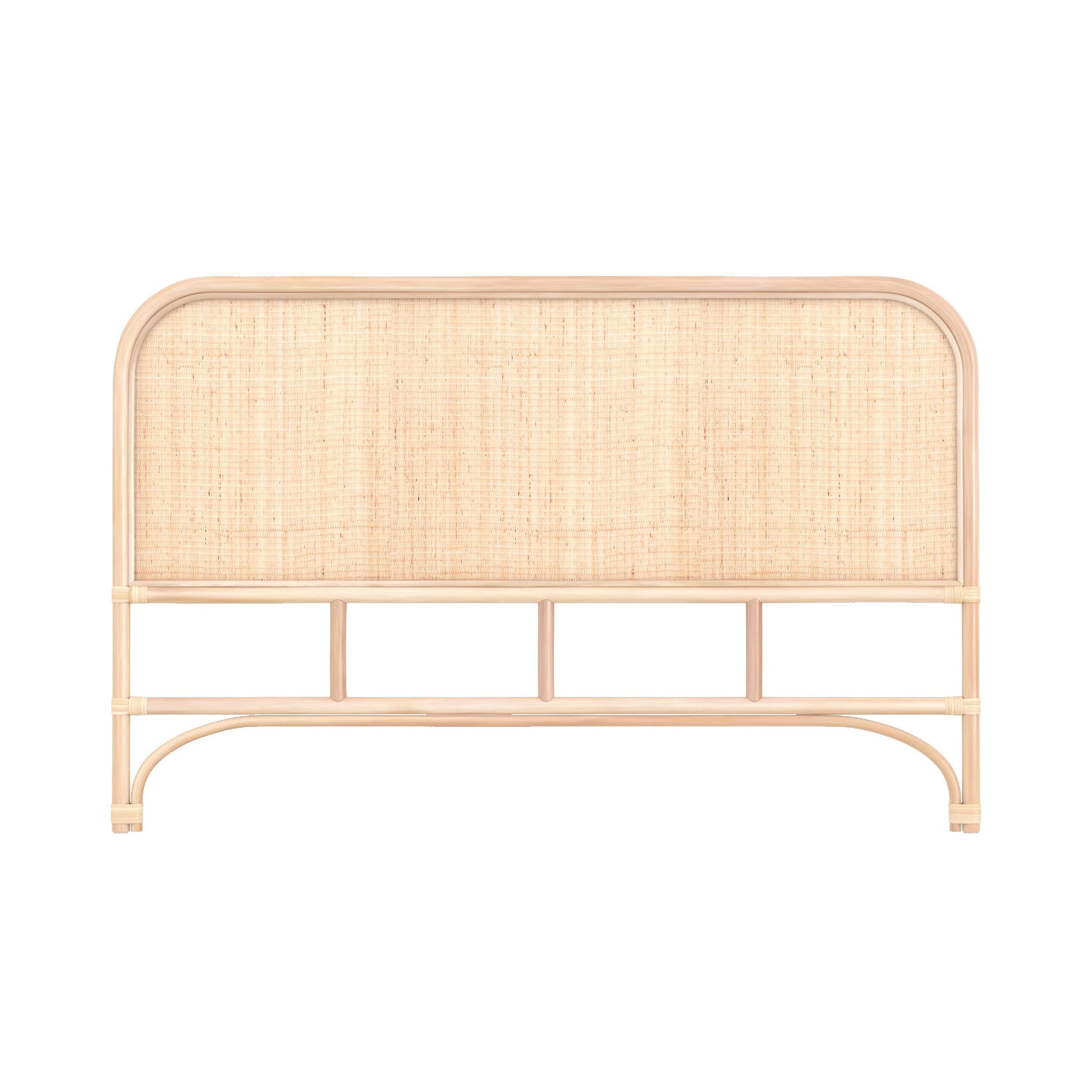 Voir la diapositive 3 : MAISON PAVANE Tête de lit 140 cm en rotin naturel-Grace