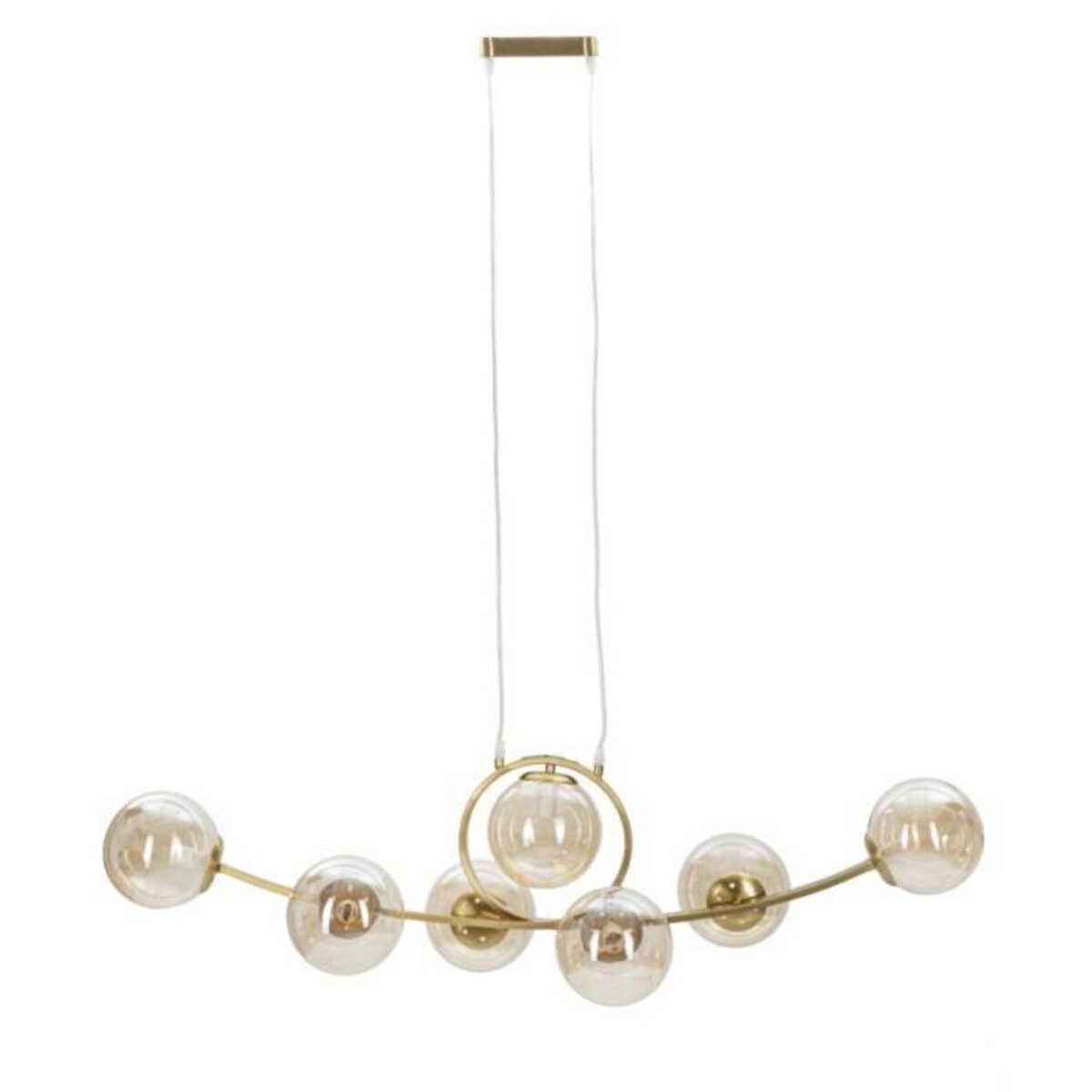 Paris Prix Lampe Suspension 7 Sphères  Japan  115cm Or