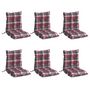Voir la diapositive 3 : VIDAXL Coussins de chaise a dossier bas lot de 6 motif carreaux rouge
