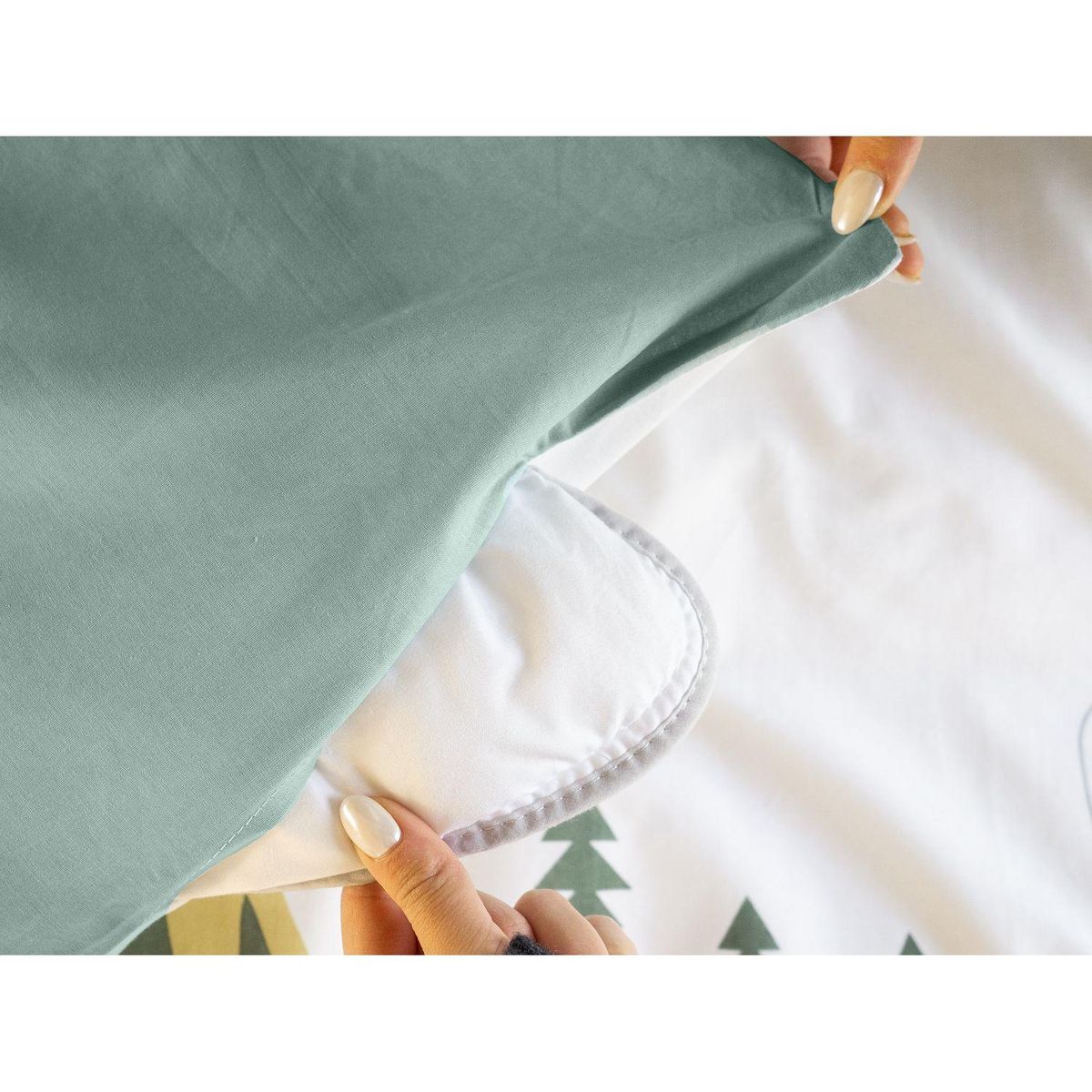 COTE DECO Parure de lit enfant Cheval - 100% coton 57 fils/cm² - 140 x 200 cm