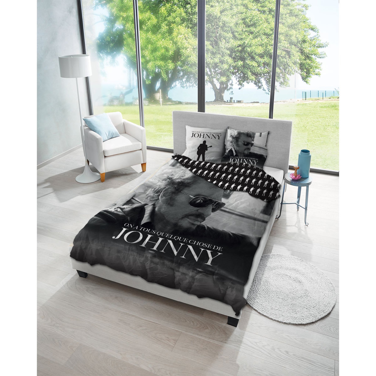 Parure housse de couette en coton JOHNNY HALLYDAY