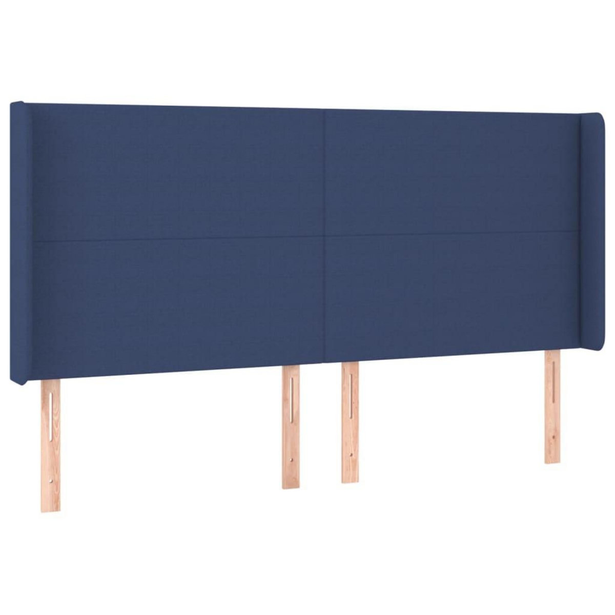 VIDAXL Tete de lit avec oreilles Bleu 203x16x118/128 cm Tissu