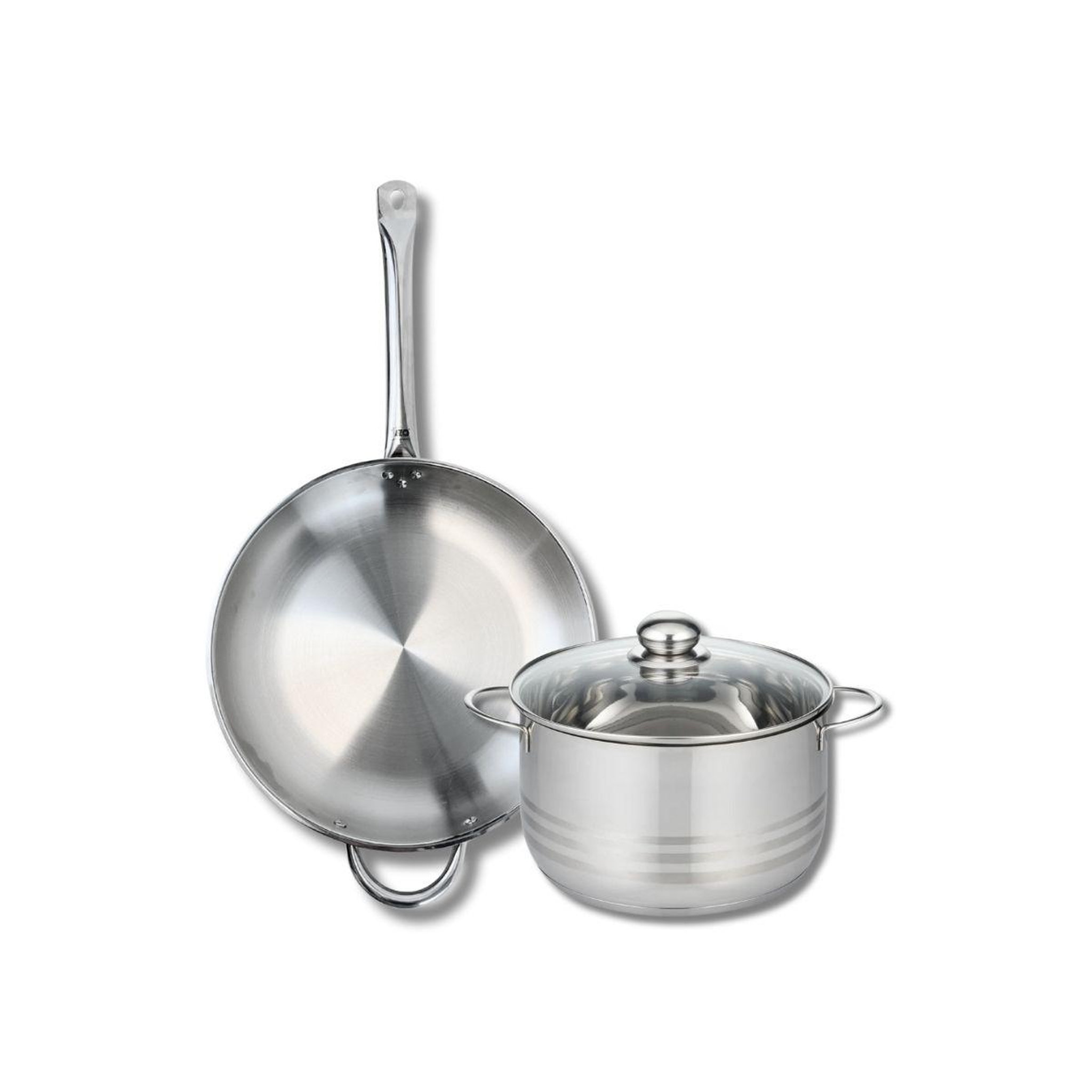 Voir la diapositive 1 : 666 Barcelona Ensemble de 1 Poêle de cuisson 32 cm et 1 faitout 24 cm Elo Profi Brillant