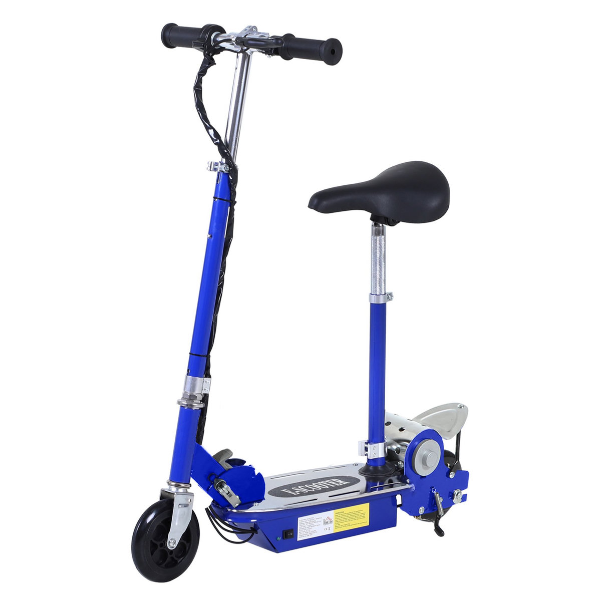 HOMCOM Trottinette électrique 120 W pliable pour enfant de 7 à 12 ans hauteur guidon et selle réglable 10 Km/h max. bleu