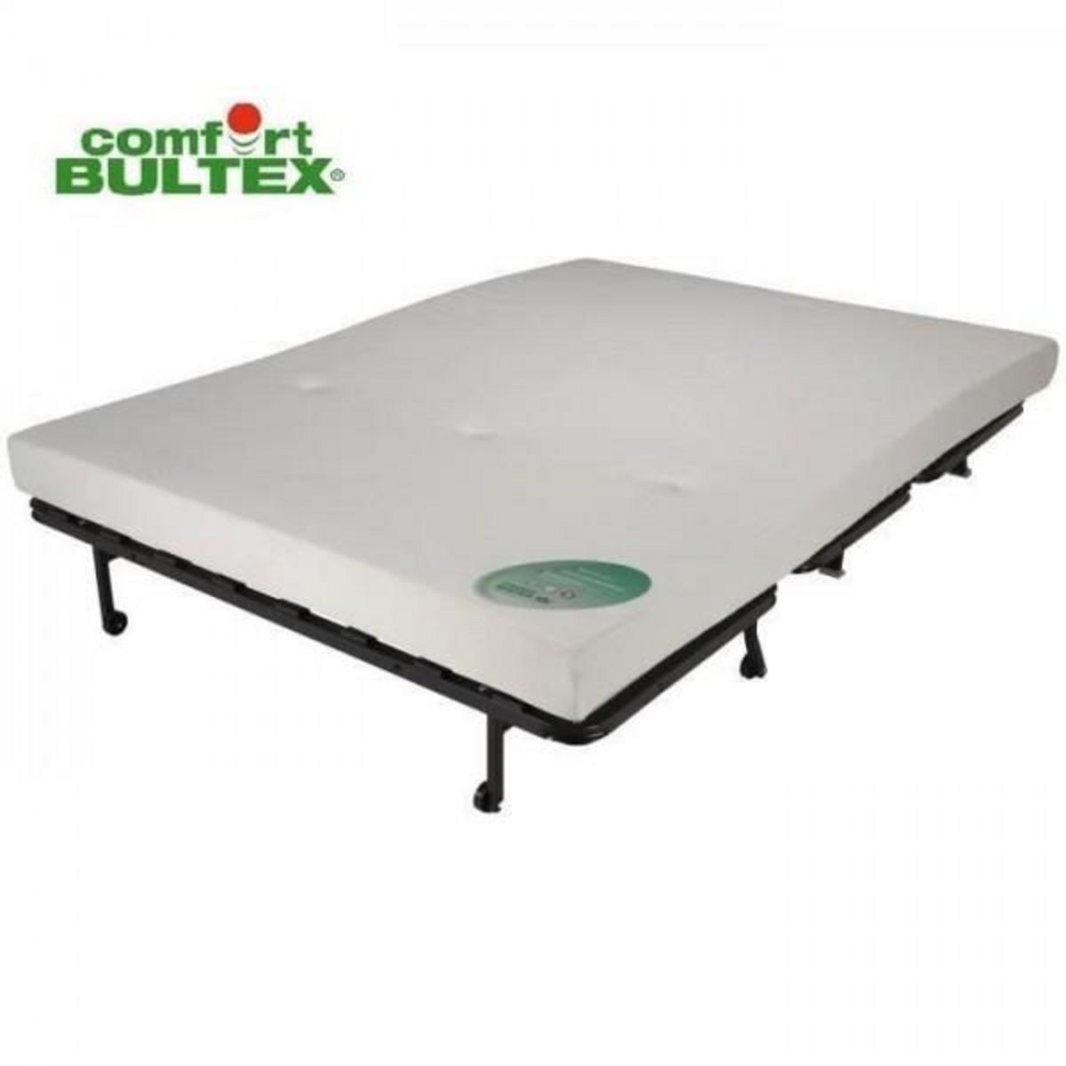 BULTEX COMFORT BULTEX Banquette BZ 3 places - Tissu noir et blanc - Made in France - L 142 x P 101 cm - BECCI