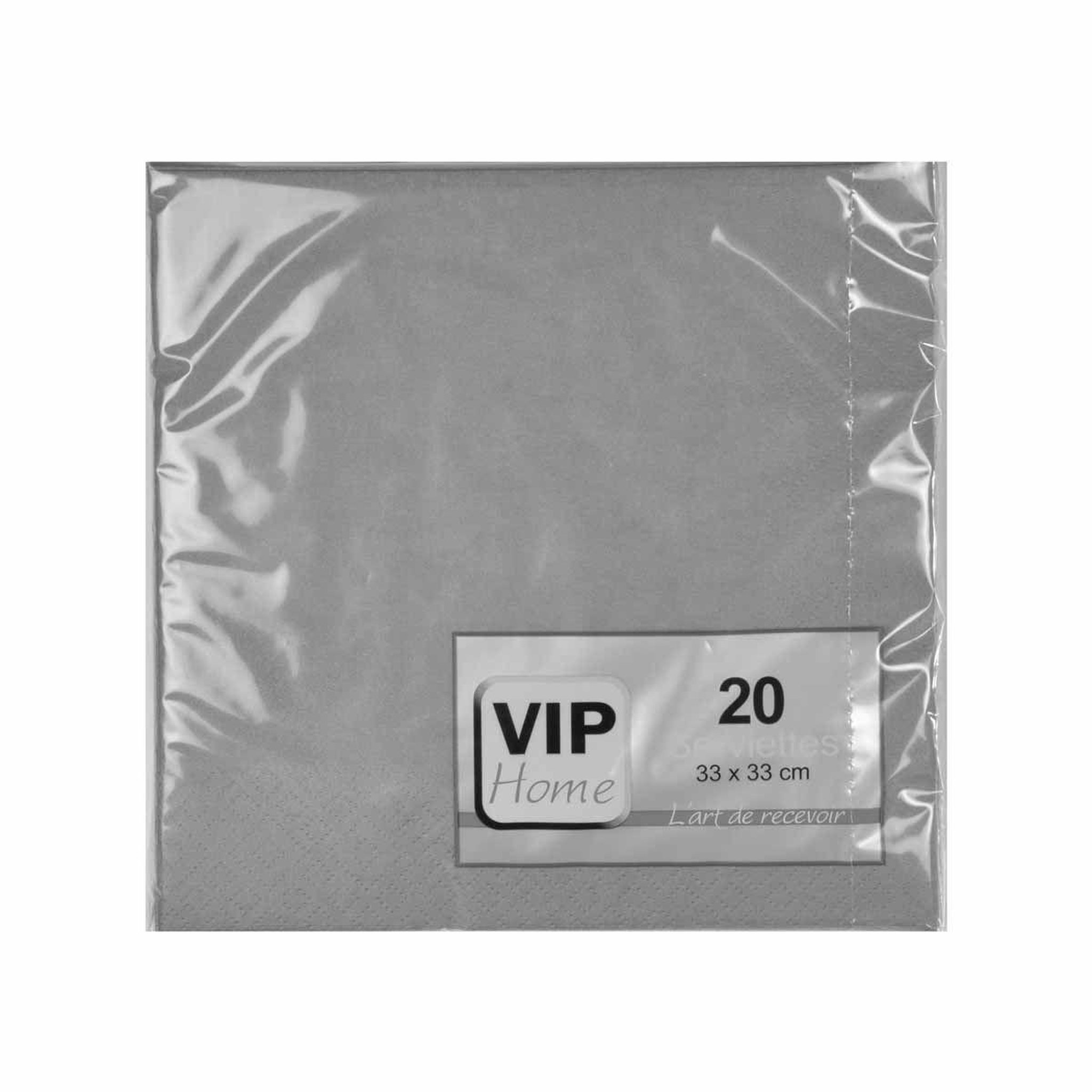 Voir la diapositive 2 : HOMEA Lot de 20 serviettes en papier  cocktail  33x33cm argent