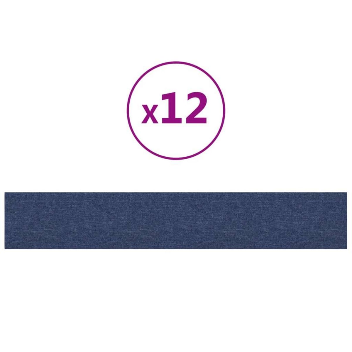VIDAXL Panneaux muraux 12 pcs Bleu 90x15 cm Tissu 1,62 m²