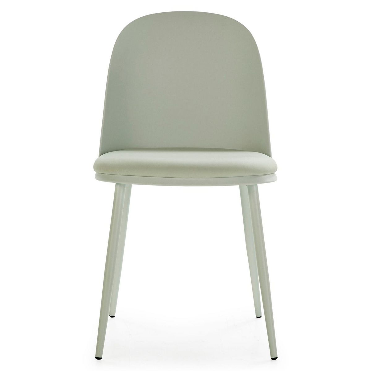 VS VENTA-STOCK Lot de 4 chaises Kana vert, pieds en métal et assise rembourrée