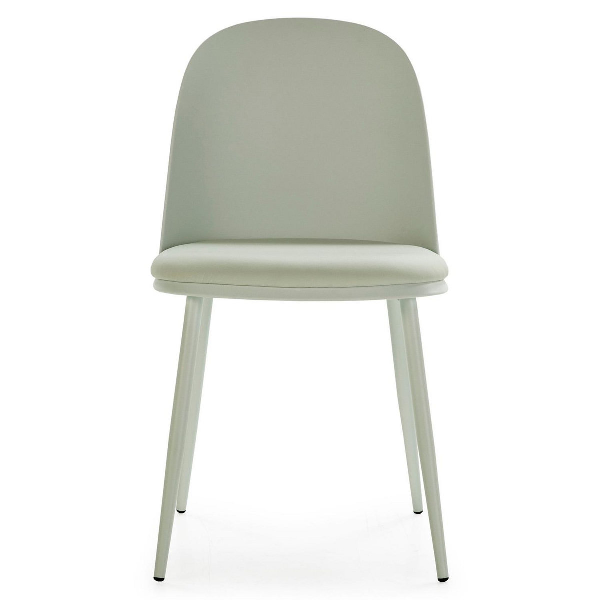 VS VENTA-STOCK Lot de 4 chaises Kana vert, pieds en métal et assise rembourrée