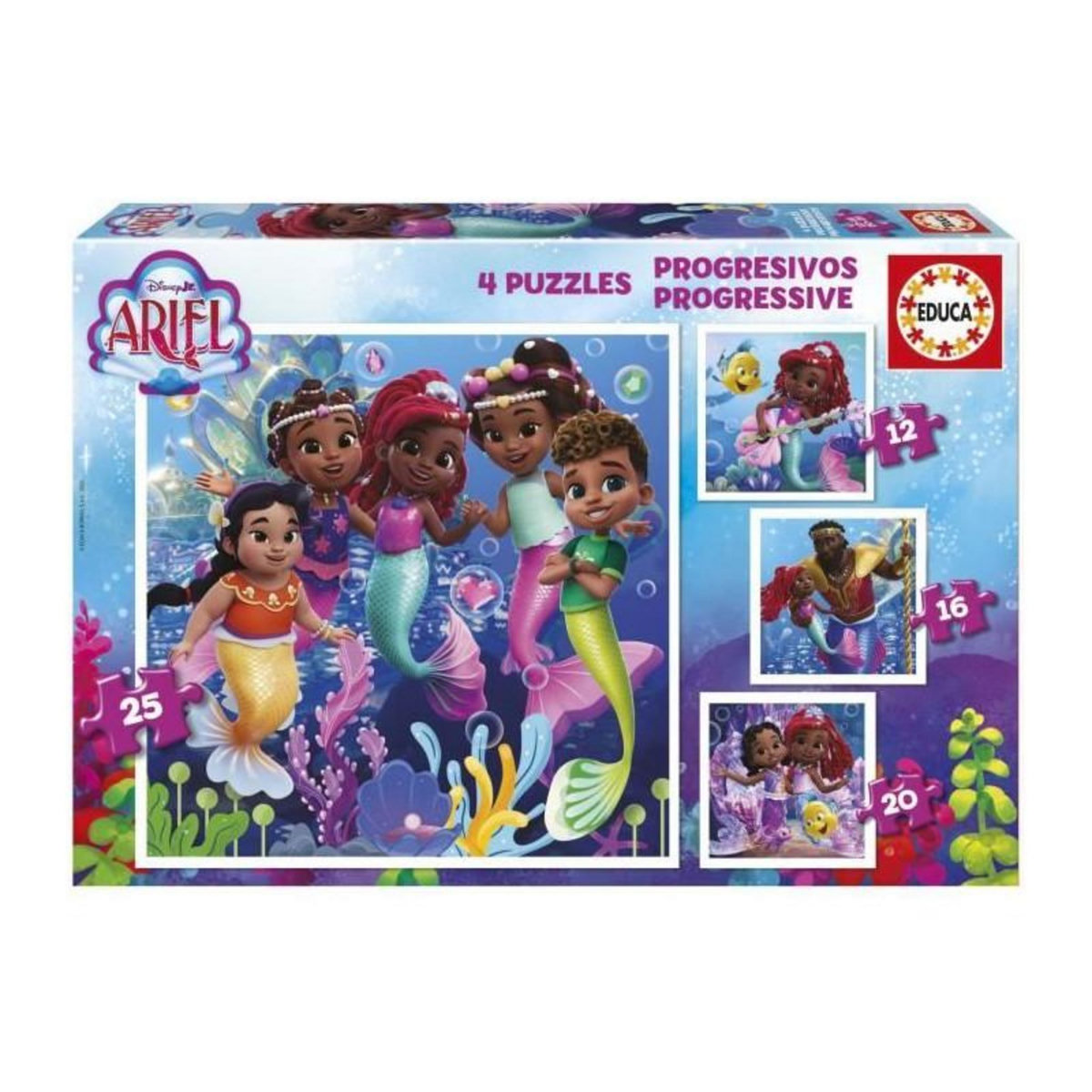 EDUCA Puzzles progréssifs - EDUCA - Ariel - 12+16+20+25 pieces