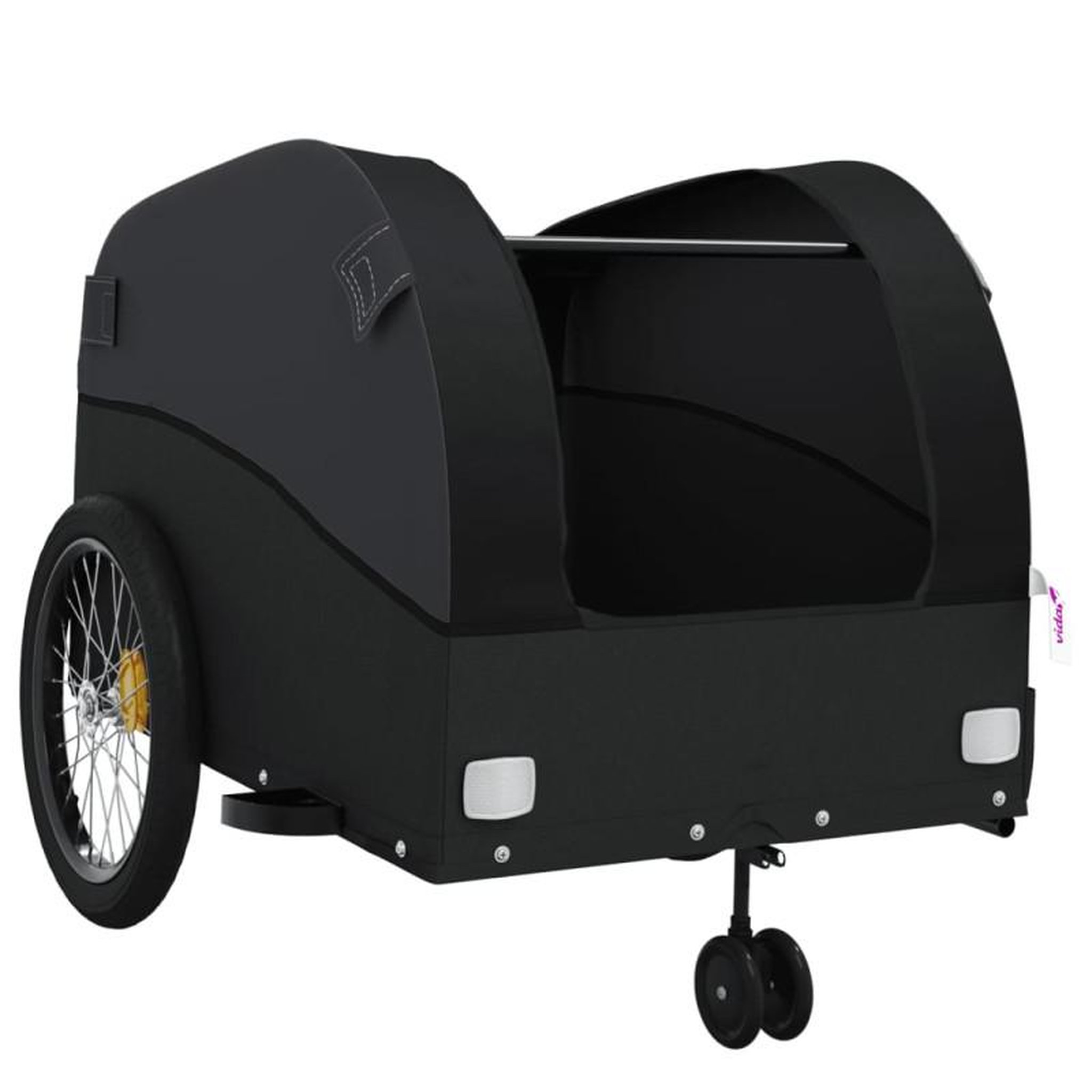 Voir la diapositive 5 : VIDAXL Remorque de vélo noir 45 kg fer