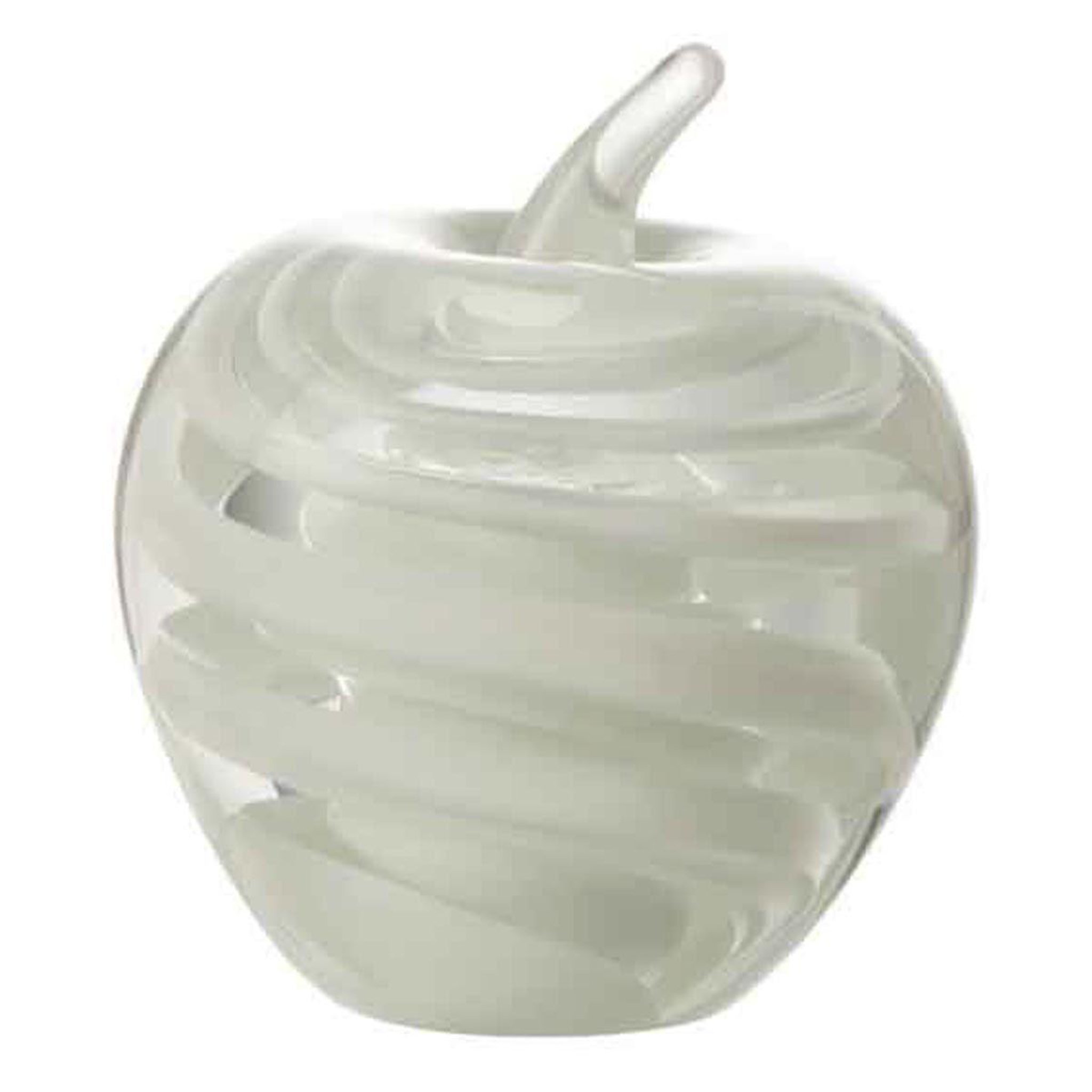 J-LINE Presse-papier pomme design  verre  9cm blanc