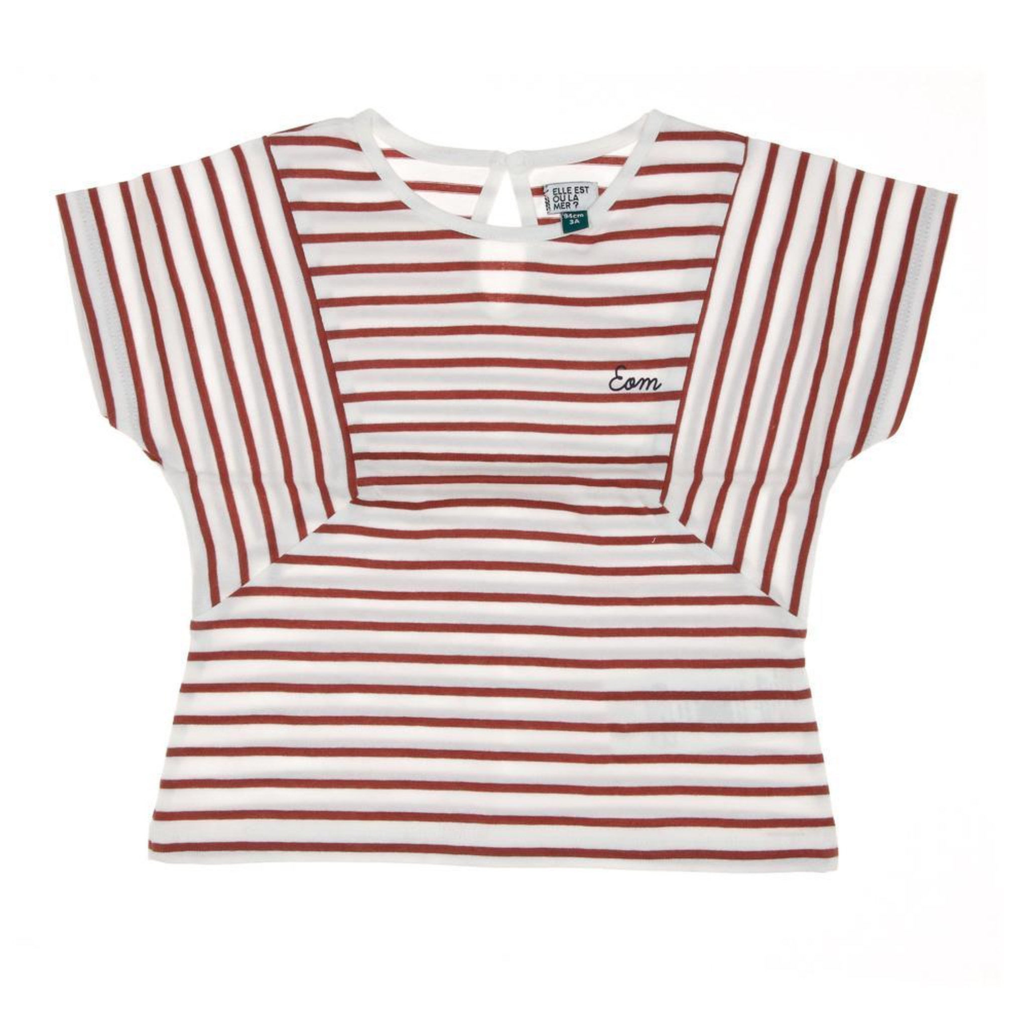 ELLE EST OU LA MER T Shirt Blanc/ Fille EOM Tuner. Coloris disponibles : Rose