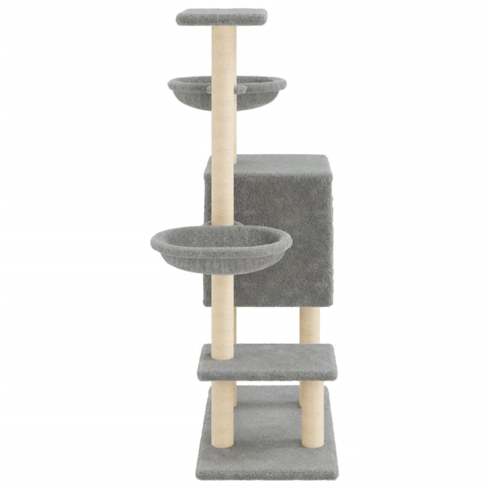 Voir la diapositive 5 : VIDAXL Arbre a chat avec griffoirs en sisal gris clair 117 cm